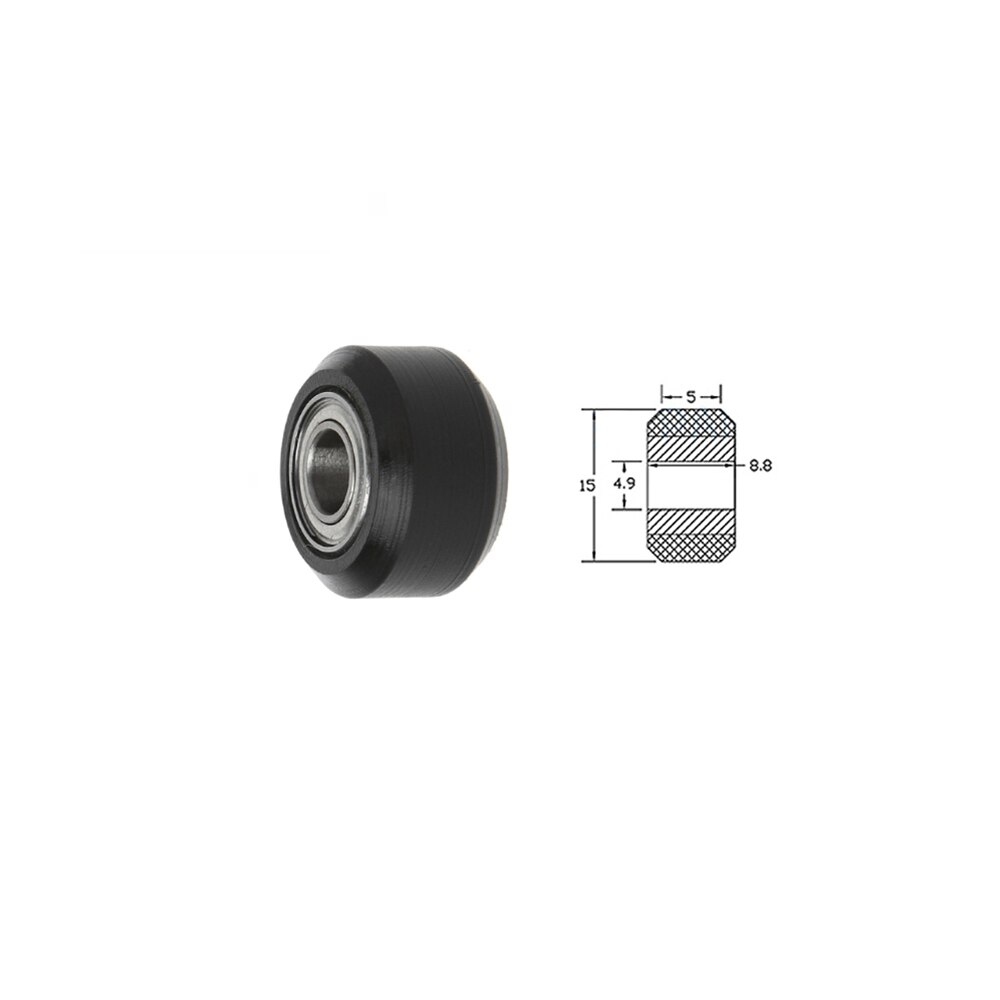 10 stk/parti cnc openbuilds hjul pom med lejer store modeller passive runde hjul mellemhjul tandhjul perlin hjul til ender 3 blåere: Sort lille hjul