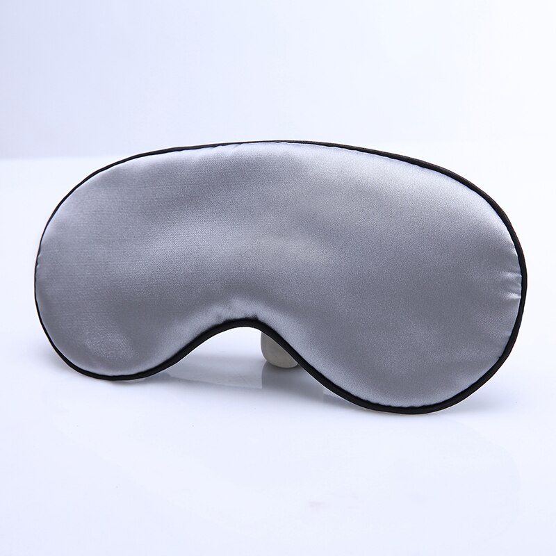 1Pc Faux Silk Eyeshade Sleeping Eye Mask Cover Eyepatch Blindfold Solid Portable Rest Relax Eye Shade Cover Soft Pad: E