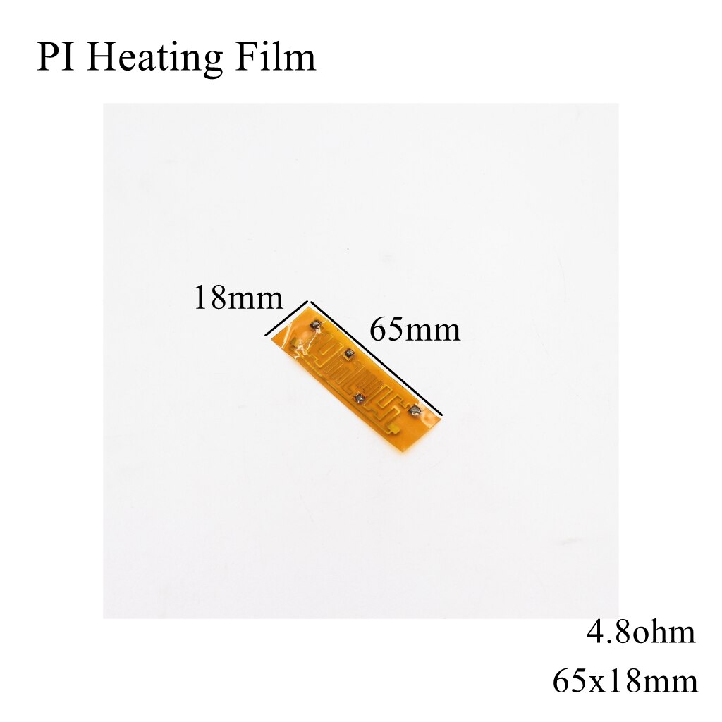 Film chauffant électrique 60x13mm, 5V 12V 24V 110V 220V PI, Film adhésif Polyimide, plaque chauffante électrique, tapis de panneau, feuille de carburant, huile moteur réservoir: 65x18mm
