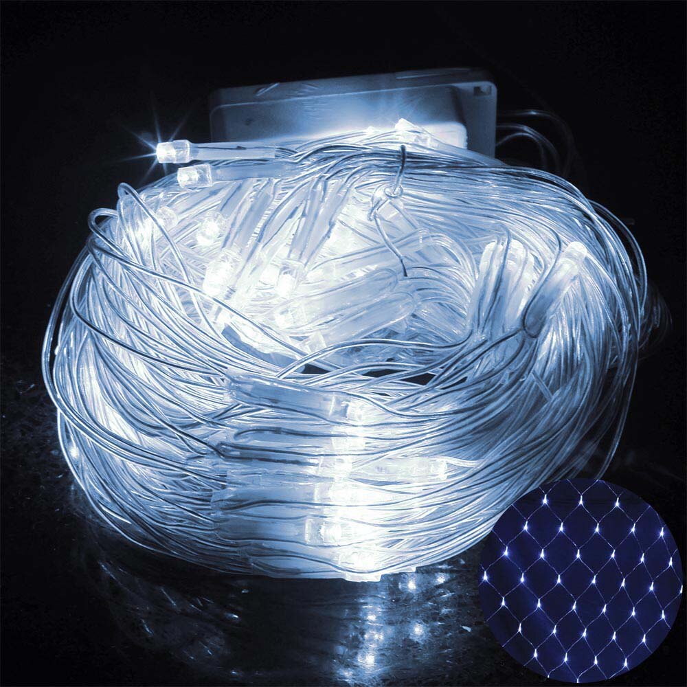 3m x 2m 200 led nätljus gardin nätslinga ljus 1.5 x 1.5m 96 leds utomhus hem år julljus dekoration 220v 110v: Vit / 3 x 2m / Us plug 110v