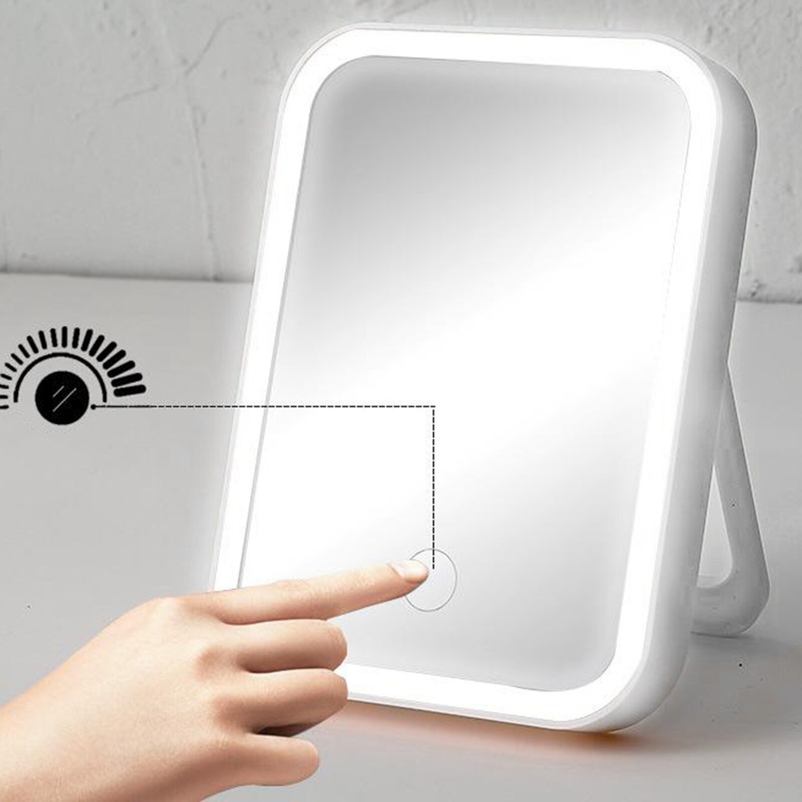 LED Lighted Travel Vanity Makeup Mirror, Portable, Lighted, Rechargeable USB Mirror for Travel Home