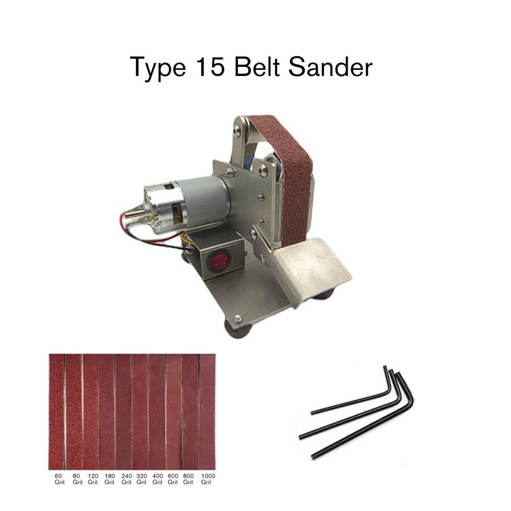 Multifunctional Grinder Mini Electric Belt Sander Polishing Grinding Machine Cutter Edges Sharpener Belt Grinder Sanding: Default Title