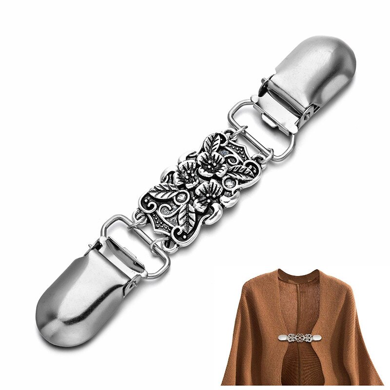 1pc kofta krage clips hållare dam klänningar sjal dekor glänsande kristall cape kappa spännen fästen spänne brosch klämma: 4 10 x 2.8cm
