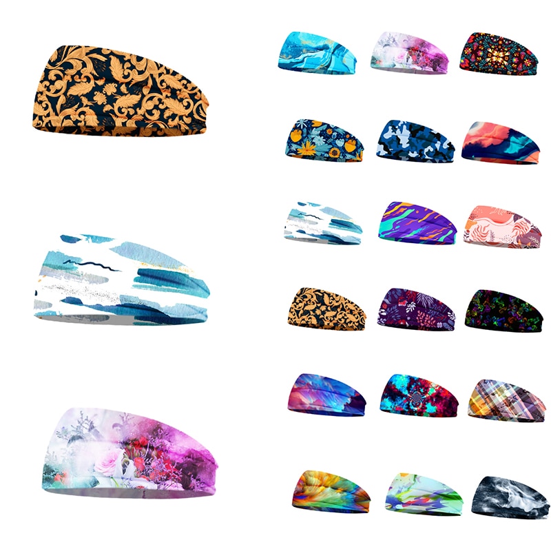 nouvelles femmes tête enveloppement large coton Stretch bandeau filles chapeaux Turban sport imprimer bandeau cheveux accessoires