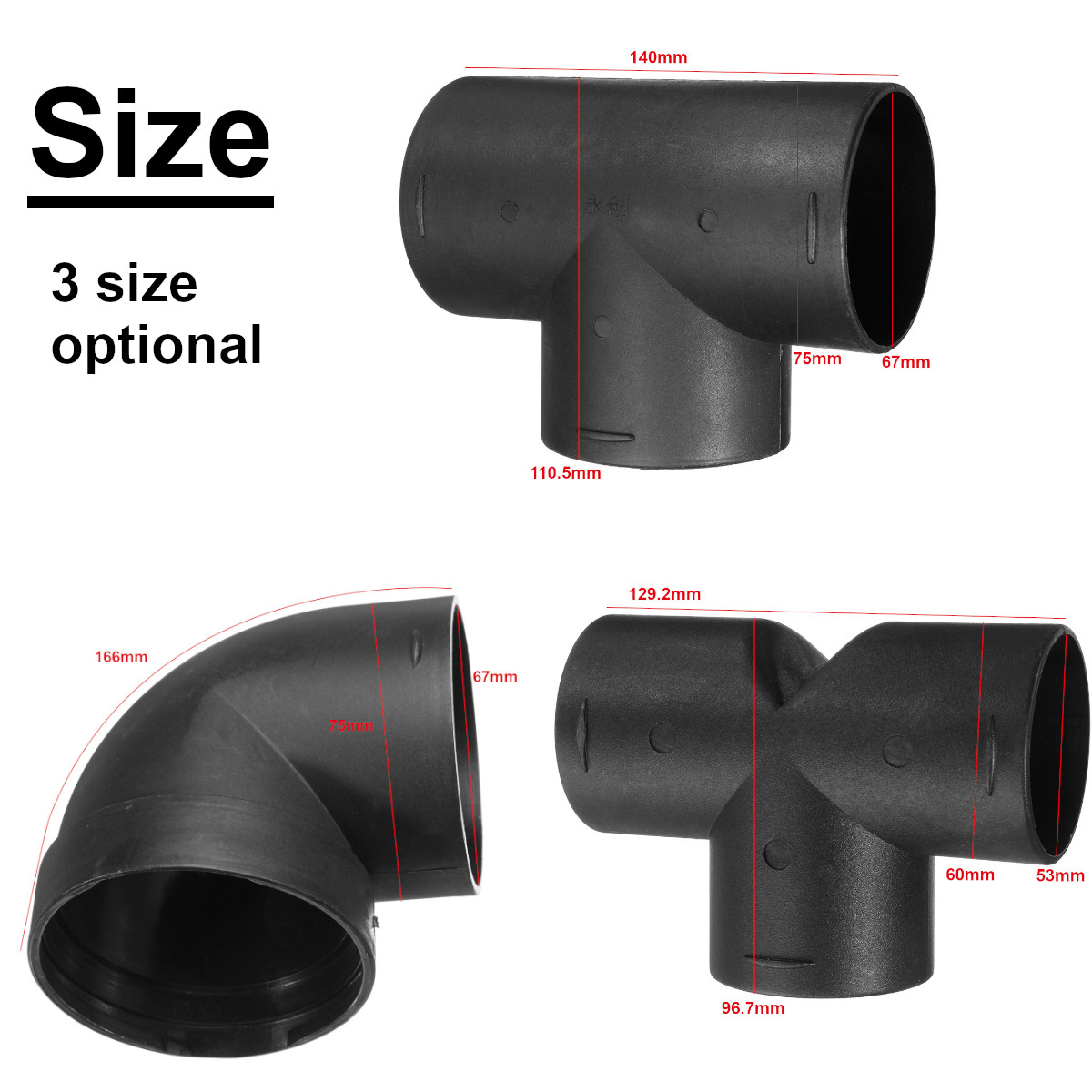 Car Air Vent Ducting T Y Piece Elbow Pipe Outlet Exhaust Connector For Eberspaecher Air Diesel Parking Heater