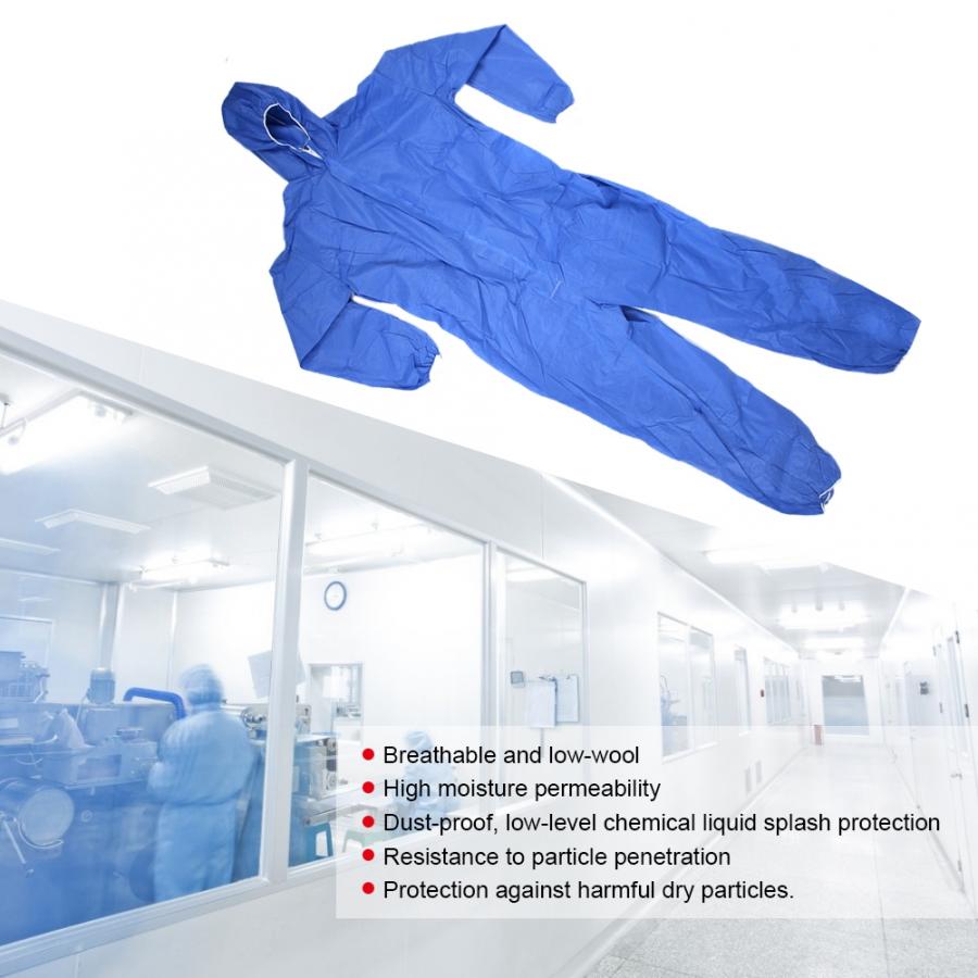 Overall Protective Suit 3-Layer Non-Woven Fabric Light Clothing Dark Blue