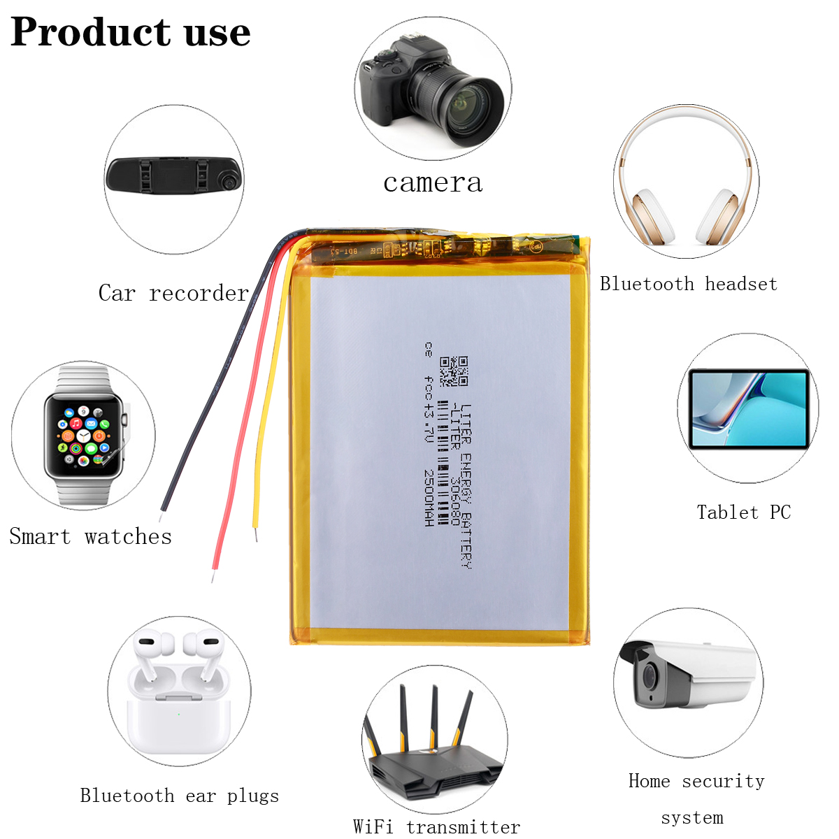 Three lines 3.7 V polymer Lithium Battery 306080 286080 2500 Mah Love Landing Pda Smart Tablet Computer