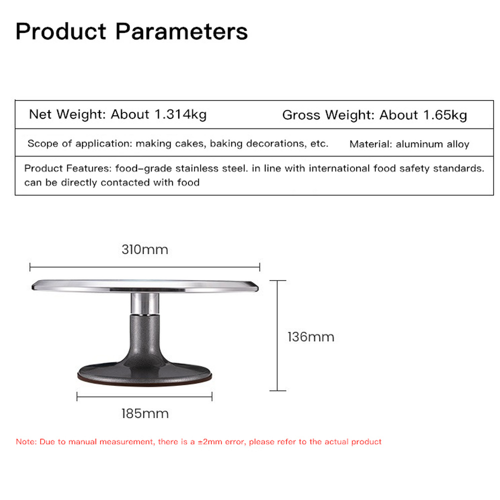 12 Inch Turntable Cake Decoration Accessories Aluminum Alloy Rotating Cake Stand Tools Cake Table Turntable Rotating