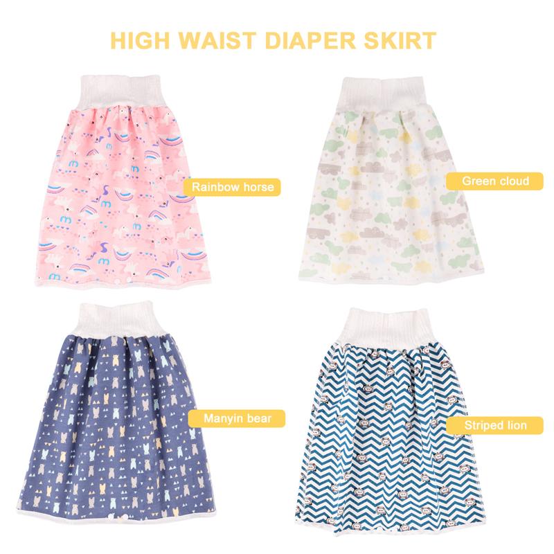 Toddler Cotton Training Pants Cloth Diaper Skirts Washable Waterproof Reusable Potty Nappy Pants Toliet Diapers for Baby 0-4Y
