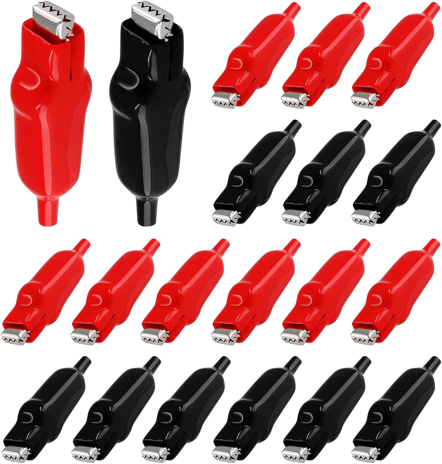 10/20pcs Alligator Clips 20A Insulated Spring Loaded Alligator Clamps Crocodile Clamps Clips Electric Test Clips: Gold