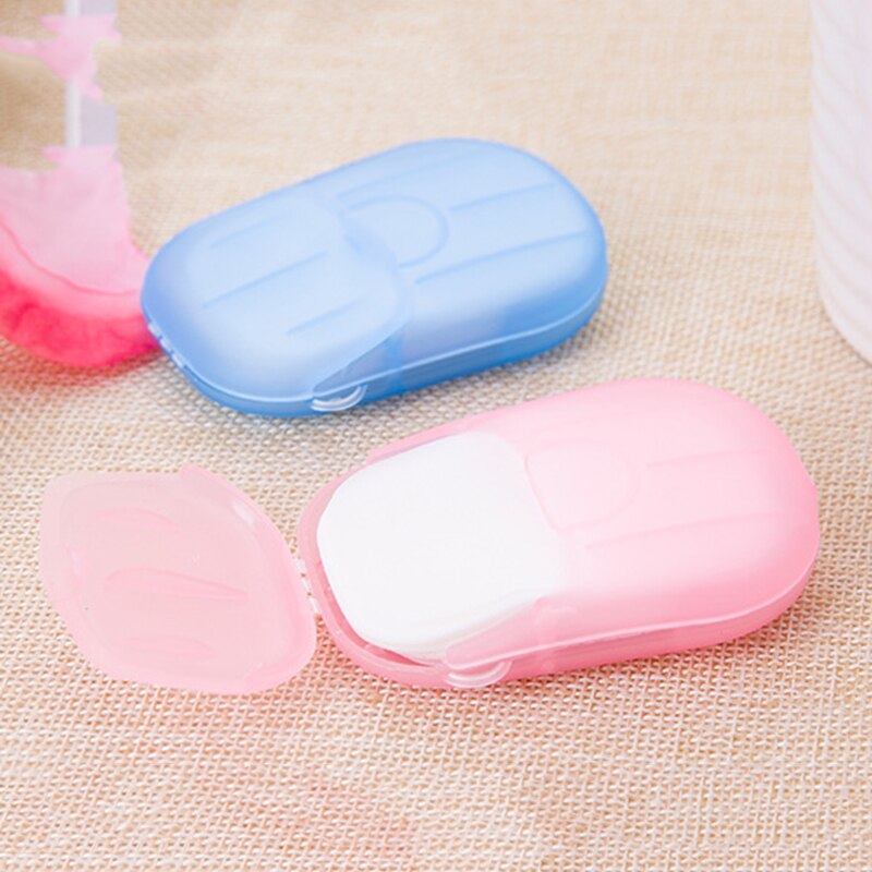 20 40 60 100 120PC/Box Travel Hand-washing Soap Paper Multifunctional Sliced Cleaning Paper Disposable Boxed Mini Soap