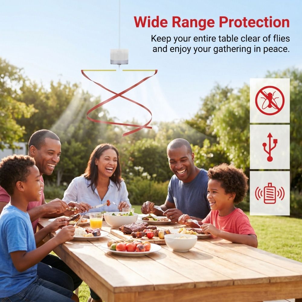 Bladeless Fly Guard Fan Rotating Ribbon Quiet Function Fly Repellent Easy Installation Durable Ceiling Fan Indoor Use
