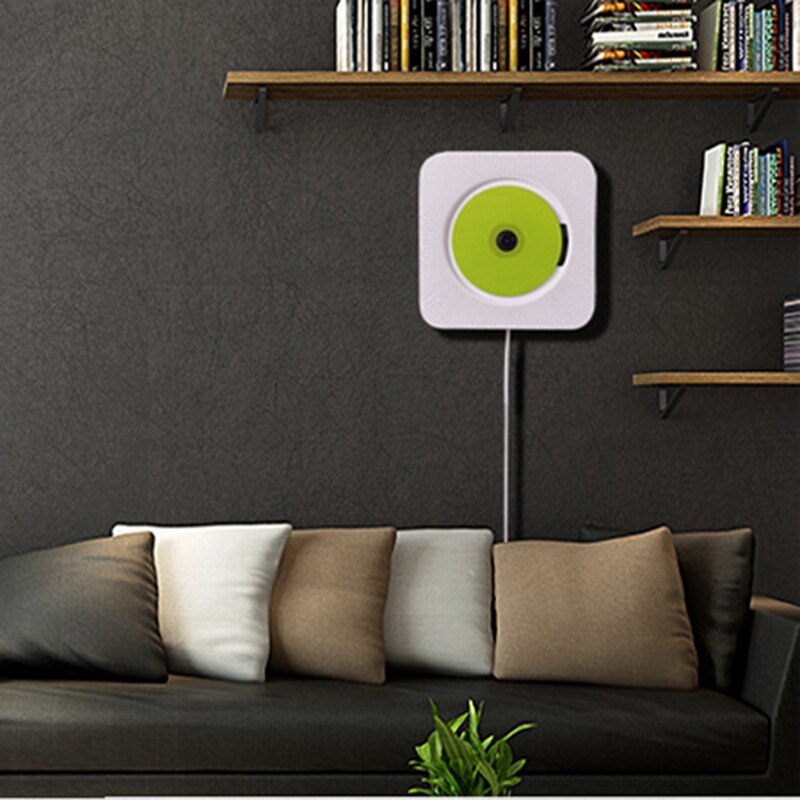 Cd-spelare väggmonterad bluetooth fm-radio usb  mp3 med fjärrkontroll inbyggd hifi-högtalare (us-kontakt)