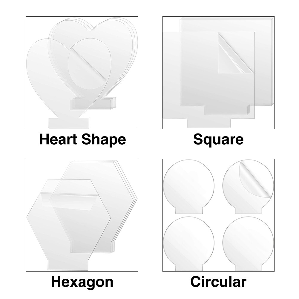 4pcs/pack Sign Craftsmanship Led Light Sheet Board Transparent DIY Display Decorative Thickened Acrylic Plate Easy Use Party