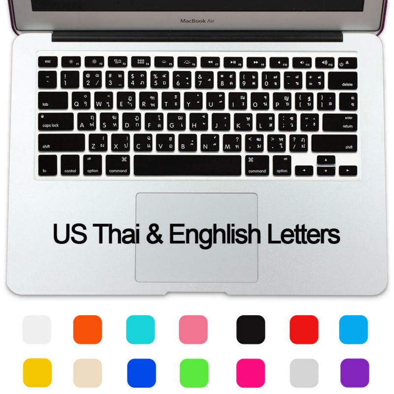 Thai us keyboard cover skin til macbook air 13 15 pro retina 13.3 15.4 thailand keyboard protector til apple mac book keyboard