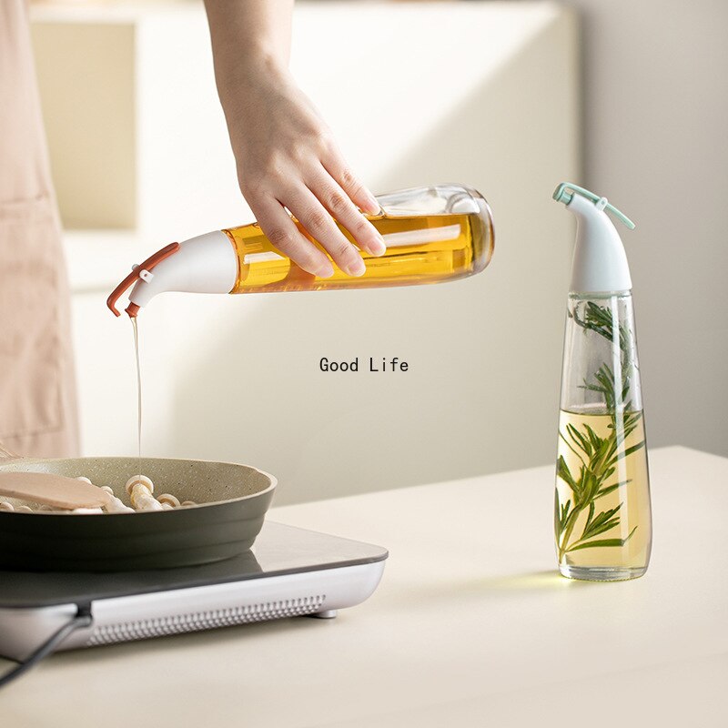 Cooking Seasoning Bottle Dispenser High Borosilicate Glass Olive Oil Soy Sauce Vinegar Pot Bottles Can