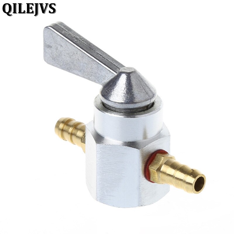 Qilejvs universele 6mm in-line benzinekraan / brandstofkraan motorfiets aan-uit benzinekraan brandstofschakelaar