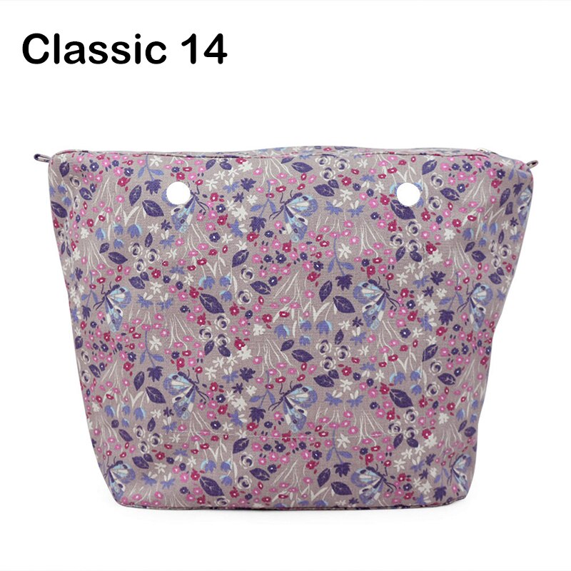 Classic Mini Zipper Pocket for Big Mini Obag Waterproof Floral Canvas Inner Pocket Inner Lining Insert for O bag: classic 14