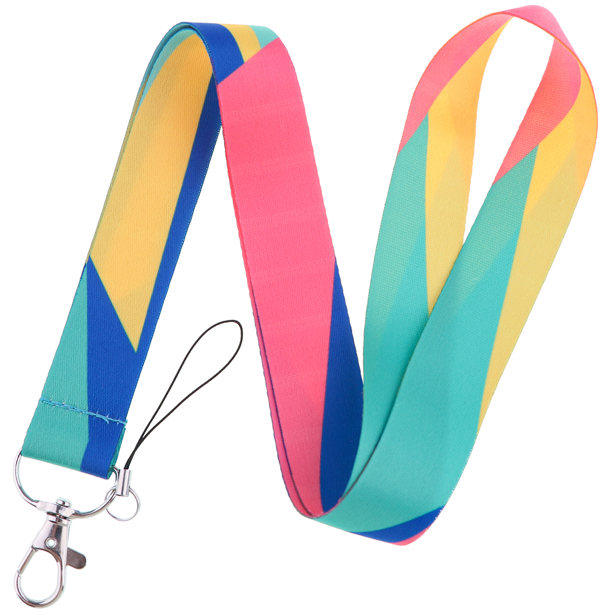 Minimalism Lanyard Colorful Print Neck Strap for key ID Card Cellphone Straps Badge Holder DIY Hanging Rope Neckband Accessories: black