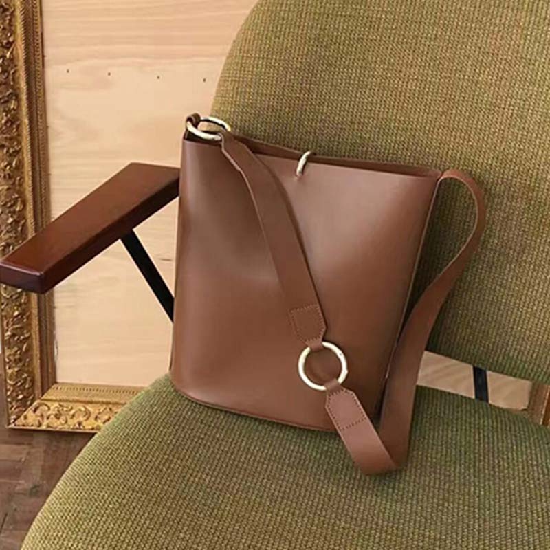 Jahrgang Weibliche Tote Eimer Tasche Neue PU Leder frauen Handtasche Reise Schulter Bote Tasche: Licht Braun