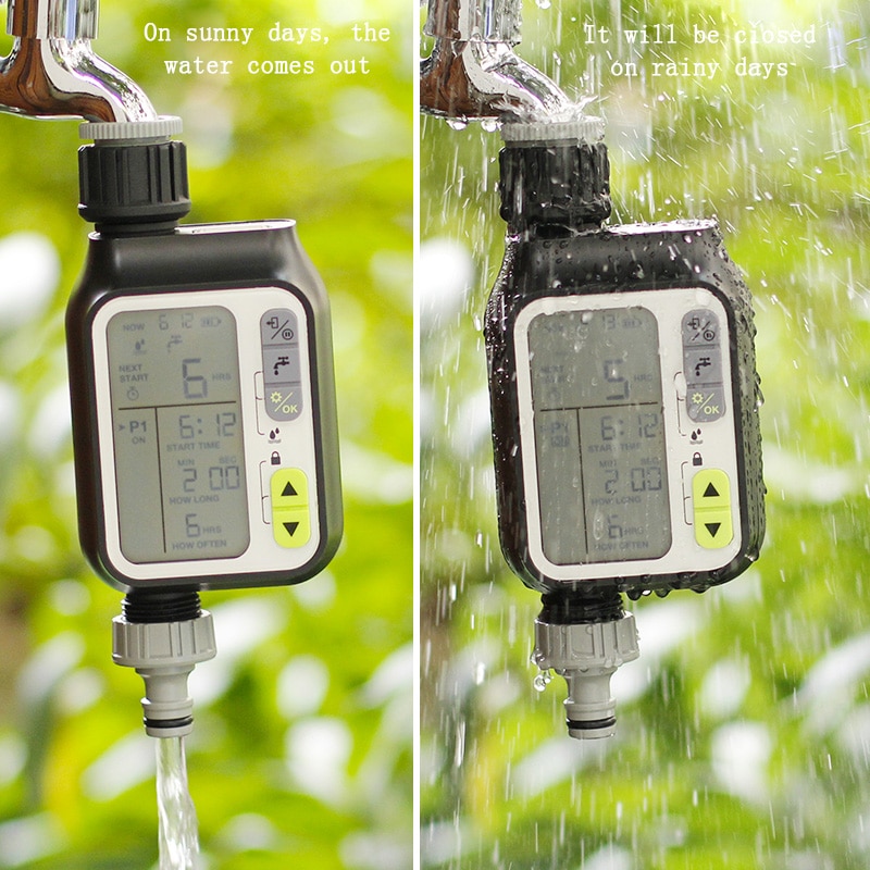 Rainwater Induction Large LCD Screen Automatic Watering Device Garden Balcony Irrigation System Intelligent Sprinkler Controller