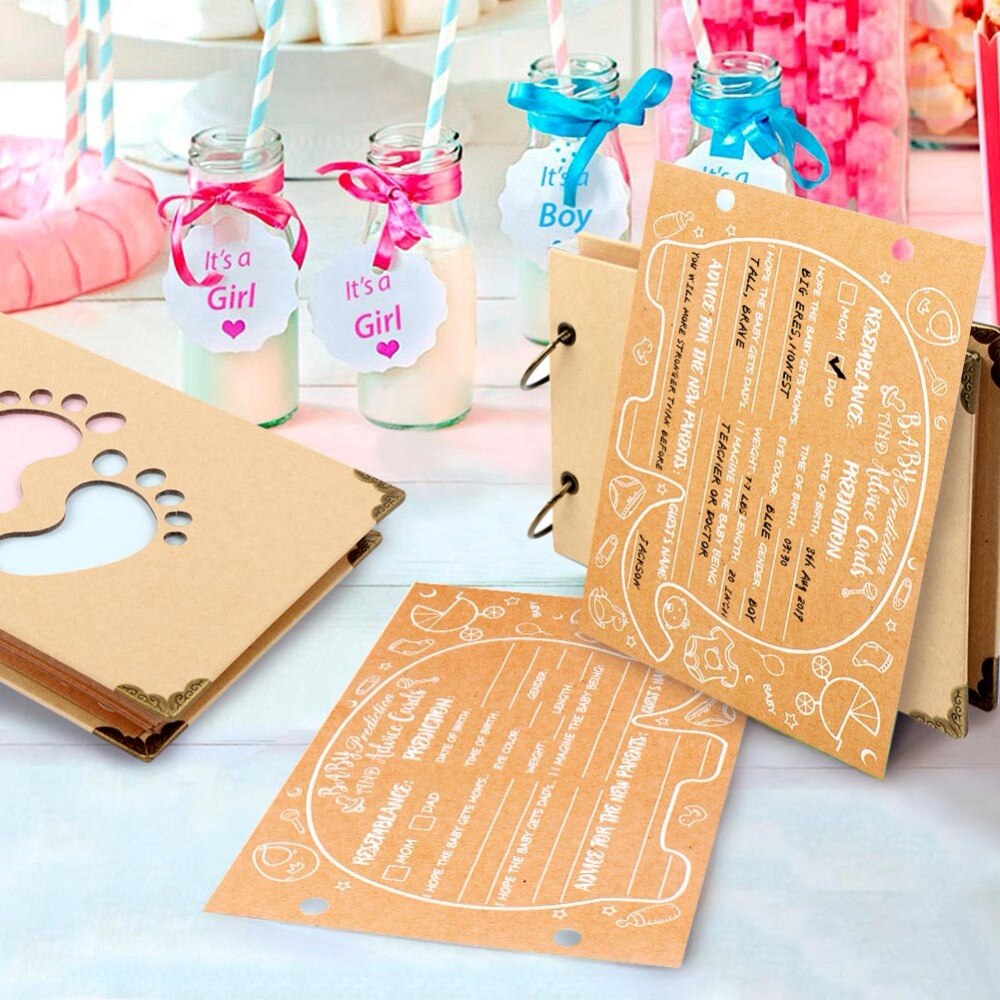 Voresvarme baby shower gæstebog signatur elefant kraftpapir gæstebog rådgivningskort fødselsdagsfest dekoration