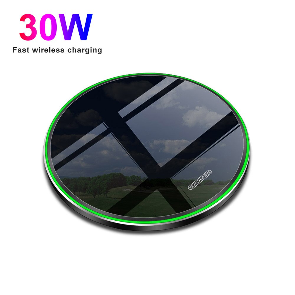FDGAO 30W Qi Drahtlose Ladegerät Pad Für iPhone 12 11 Profi XS XR X 8 Induktion Schnelle Ladegerät für samsung S21 S20 S10 Xiaomi Mi 11 10: 30W schwarz