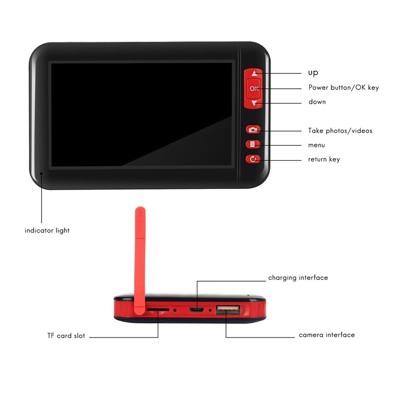 Industrial Pipeline Fuel Tank Waterway Auto Repair Inspection 8Mm Endoscope Camera Pipeline Inspection