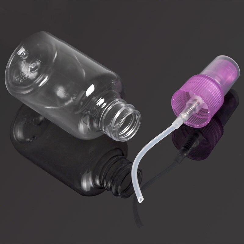 5Pcs 50ml Mini Plastic Transparent Small Empty Spray Bottle For Make Up And Skin Care Refillable Random Color Travel use