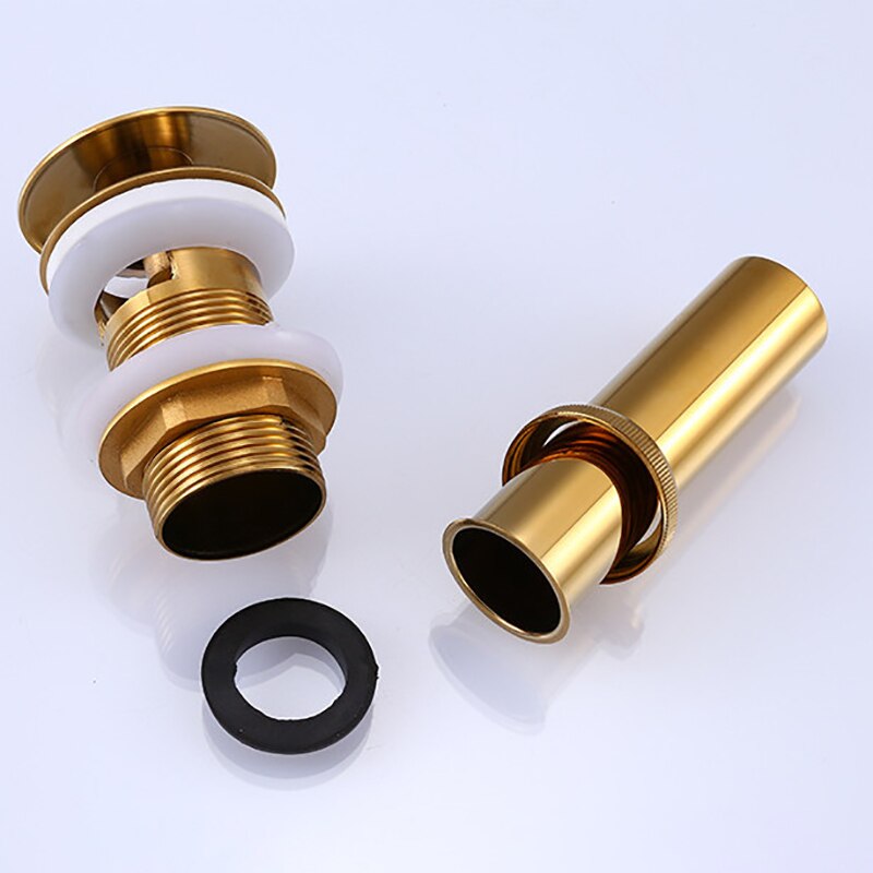 QUANXUNHE Bathroom Sink Drain Stopper Vessel Vanity Pop Up Drain Overflow Gold Matt Black Chrome Bronze Rose Gold tub shroom