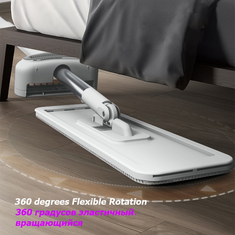 Magic Flat Mop Free Hand Washing Lazy Mop Squeeze Mop Automatic Spin 360 Rotating Wooden Floor Mop Household Cleaning Tool