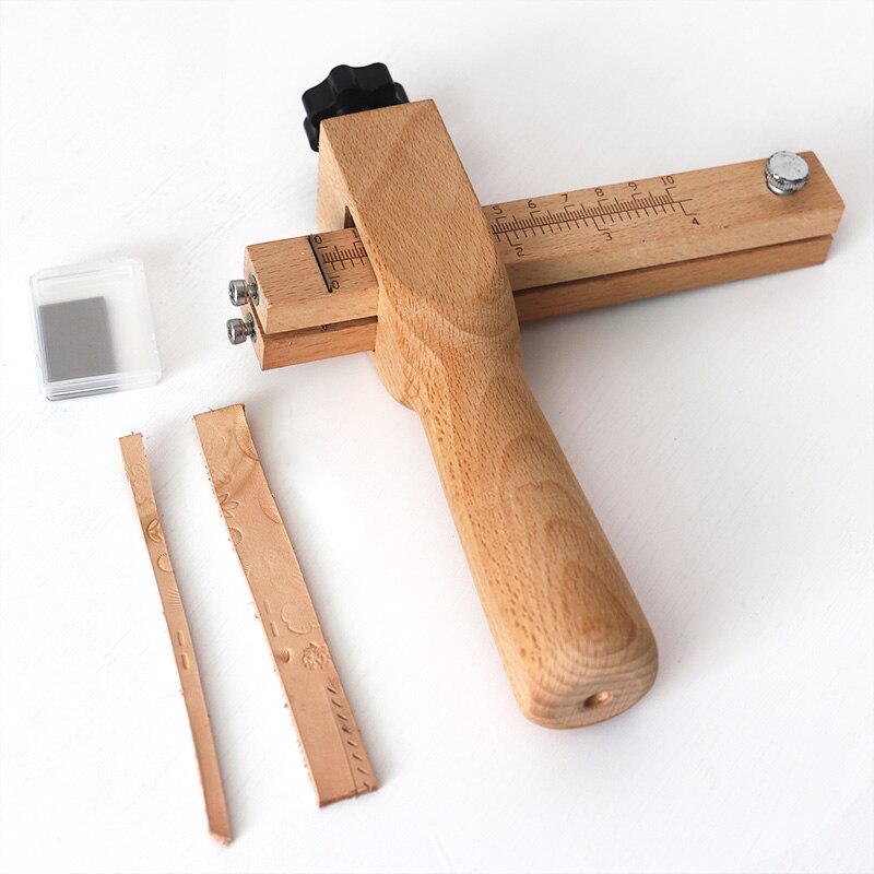 Justerbar læderremskærer remrem diy håndskæring af træstrimler med 5 skarpe knive læderværktøj