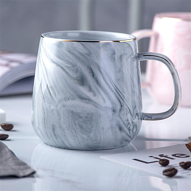 European Phnom Penh Milk Coffee Mugs Marble Pattern Breakfast Water Mug Office Home Drinkware Tea Cup Lover's: A