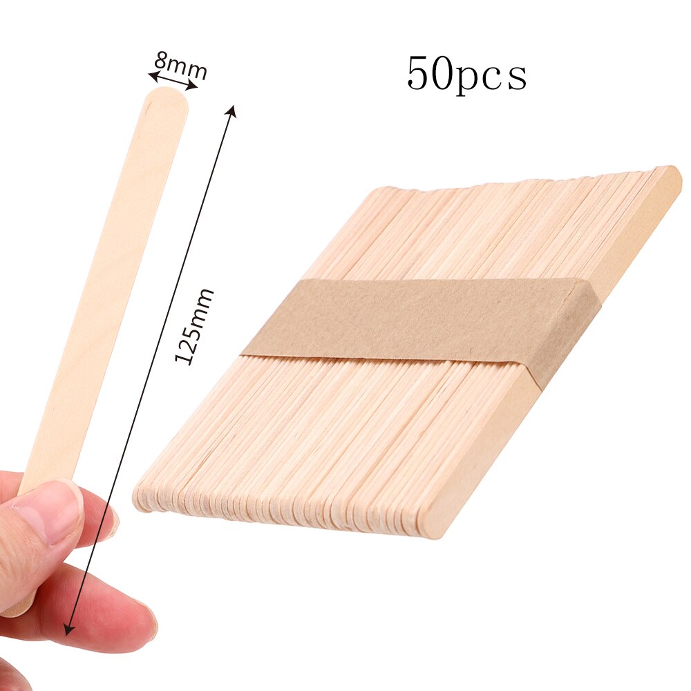 Gör-det-själv-verktyg iskub 4 hålrum isglassformar silikon tjockt material glassformtillverkare frys puddingformbricka: 50 st pinne