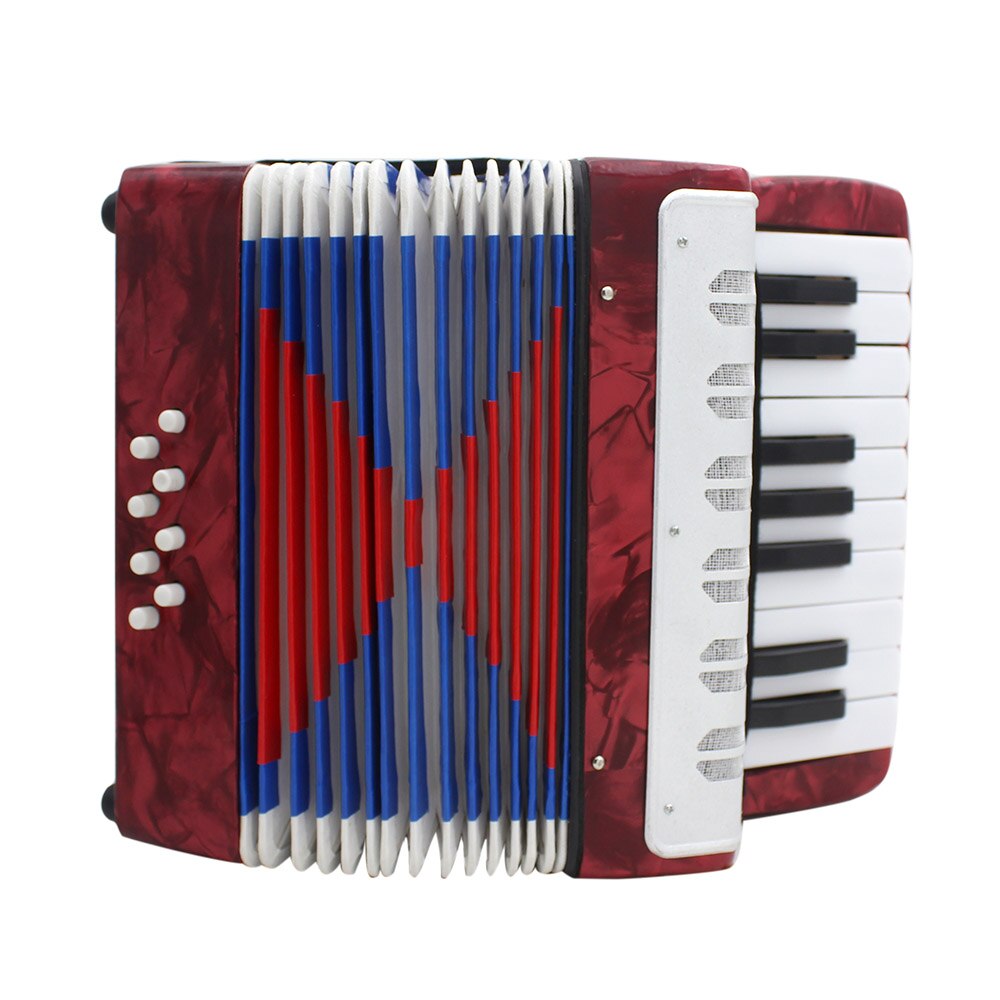 Mini 17-Key Accordion Durable 8 Bass Accordion Educational Musical Instrument Toy for Amateur Beginner Best