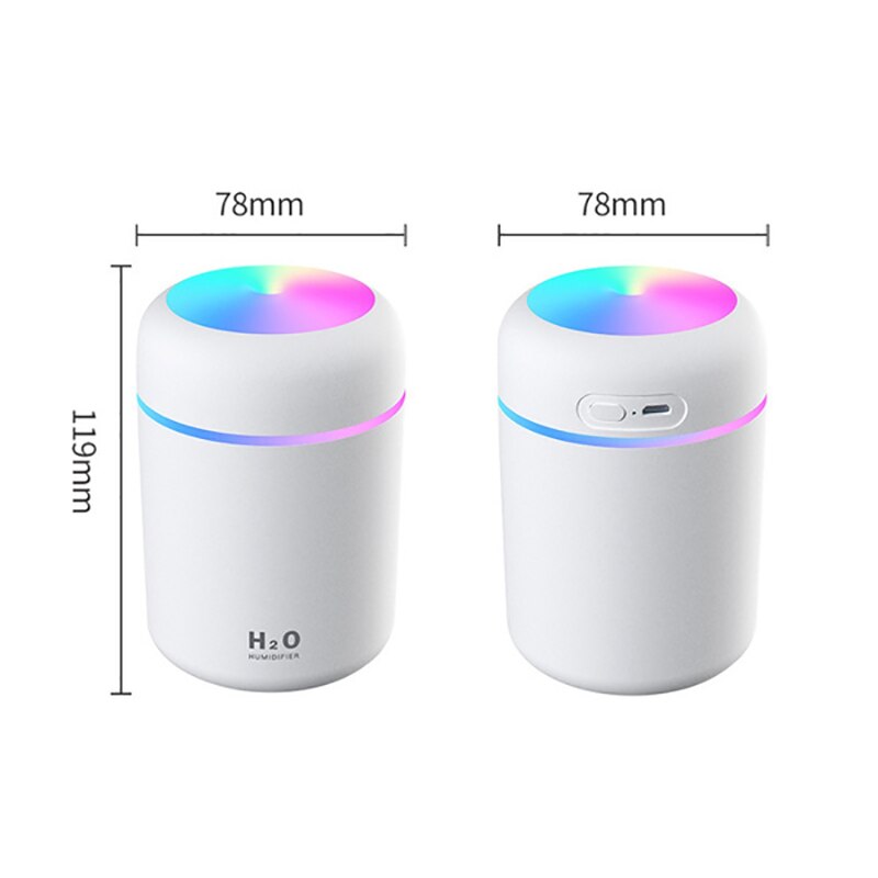 Humidificador con luz de colores, difusor de Aroma ultrasónico USB, purificador de aire con luz romántica