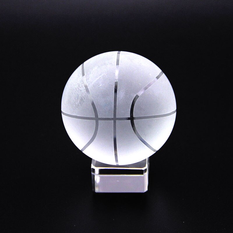 Kryształowa kula sportowa pamiątka sportowa szklana kula ze stojakiem dekoracje do domowego biura Ornament uziemienie Globe Paperweight figurka