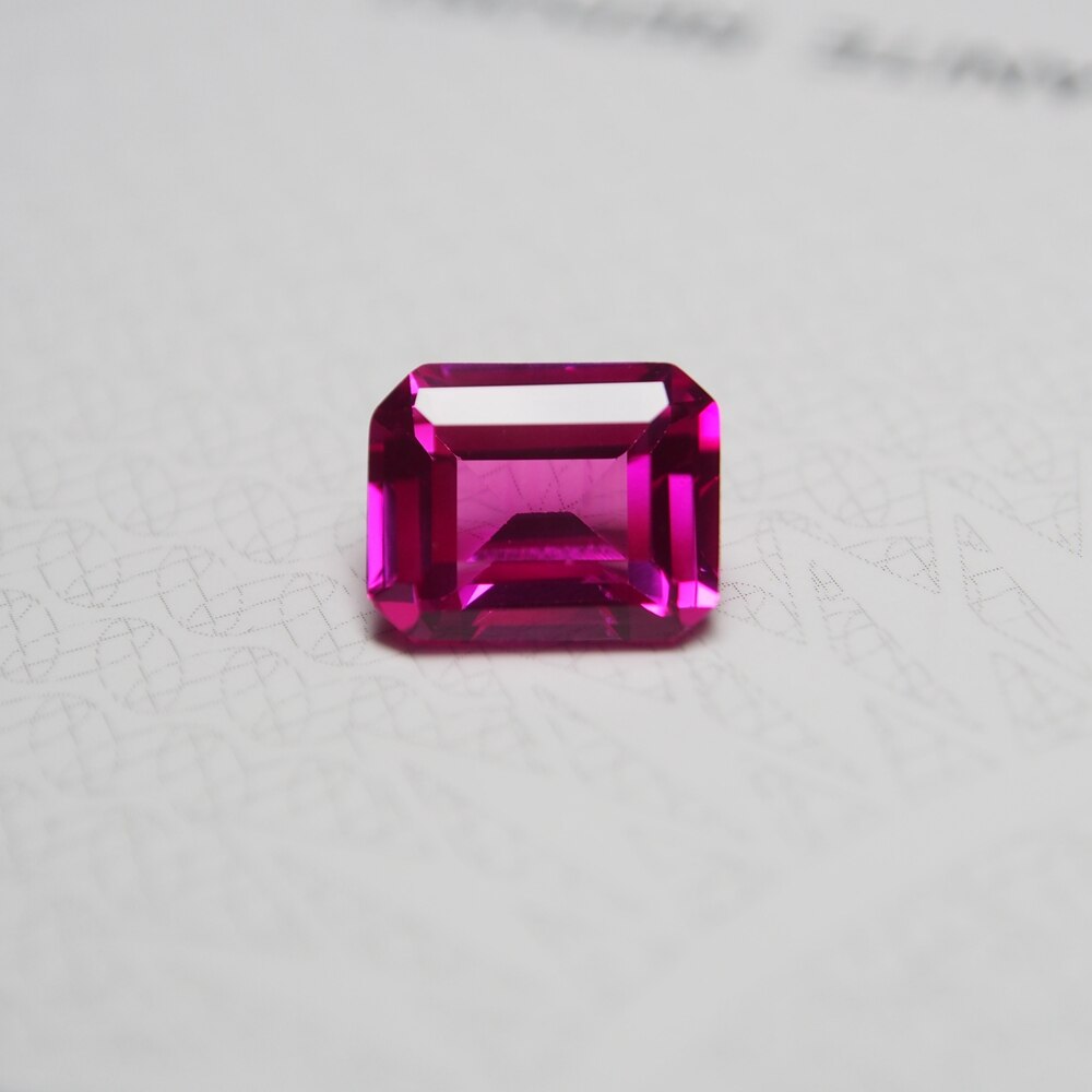 8*10mm 5 Piece /alot 4 carat Top Lab Pink Sapphire Ring Ruby emerald cut Loose Gemstone for BIY Ring making