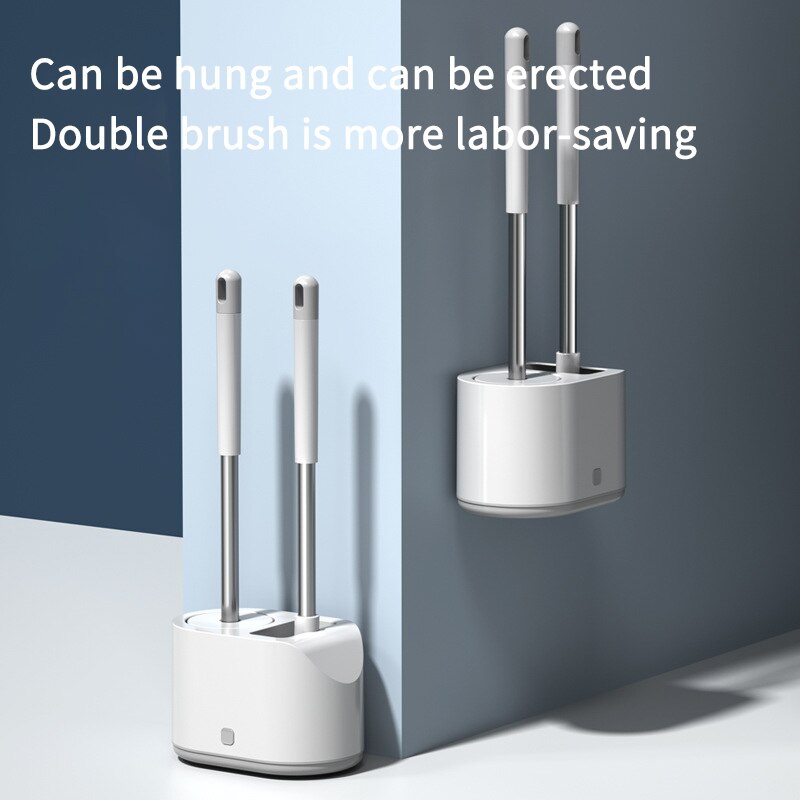 Toilet Brush Clean Scrub Combo Set TPR Soft Head B... – Grandado