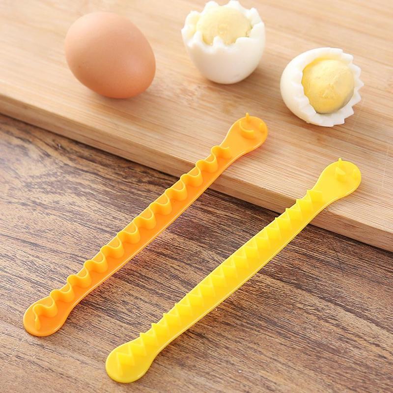 2 Pcs/Set Fancy Cut Eggs Cooked Eggs Cutter Household Cut Bento Shaper Accessories Boiled Kitchen Tools Flower Egg X8U7