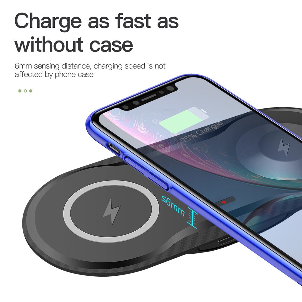 FDGAO 2 in 1 10W Qi Wireless Charger Stazione di Aggancio Della Vigilanza Fast Charger Pad Ricarica Per Apple Orologio 2 /3/4/5 iPhone 11 Pro X Xs
