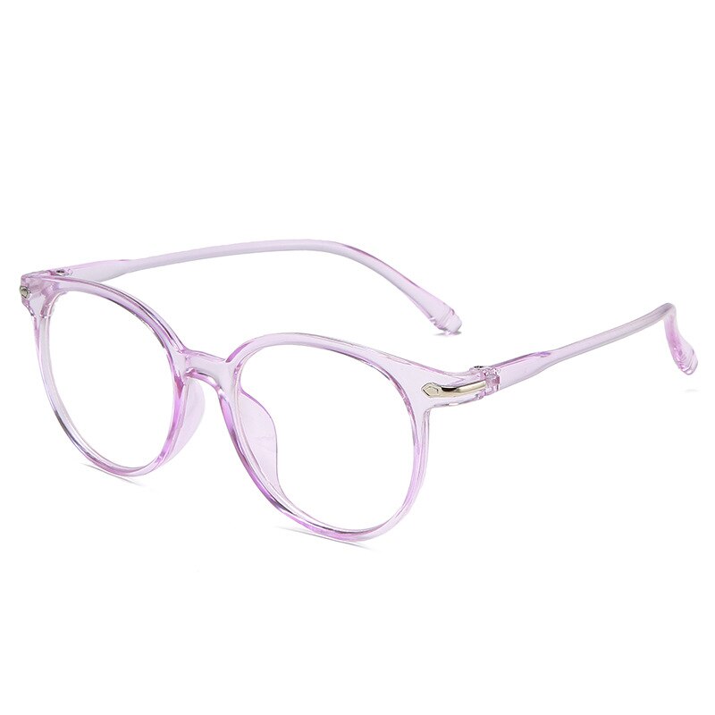 Blue Light Computer Glasses Women Screen Radiation Eyewear Optical Office Gaming Ray Goggle UV Blocking Eye Spectacles: Transparent purple