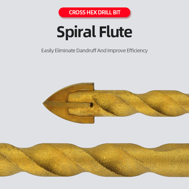 ABAOTE Cross Hex Boor Set Zaag Driehoek Legering Boor 6-12mm Voor Glas Cement Metaal Keramiek Hout Plastic Gat Carbide Boren