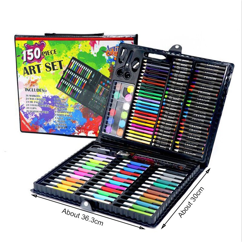 150 Pcs/Set Kids Art Set Children Drawing Set Water Color Pen Crayon Oil Pastel Painting Drawing Tool Art supplies stationery: Default Title
