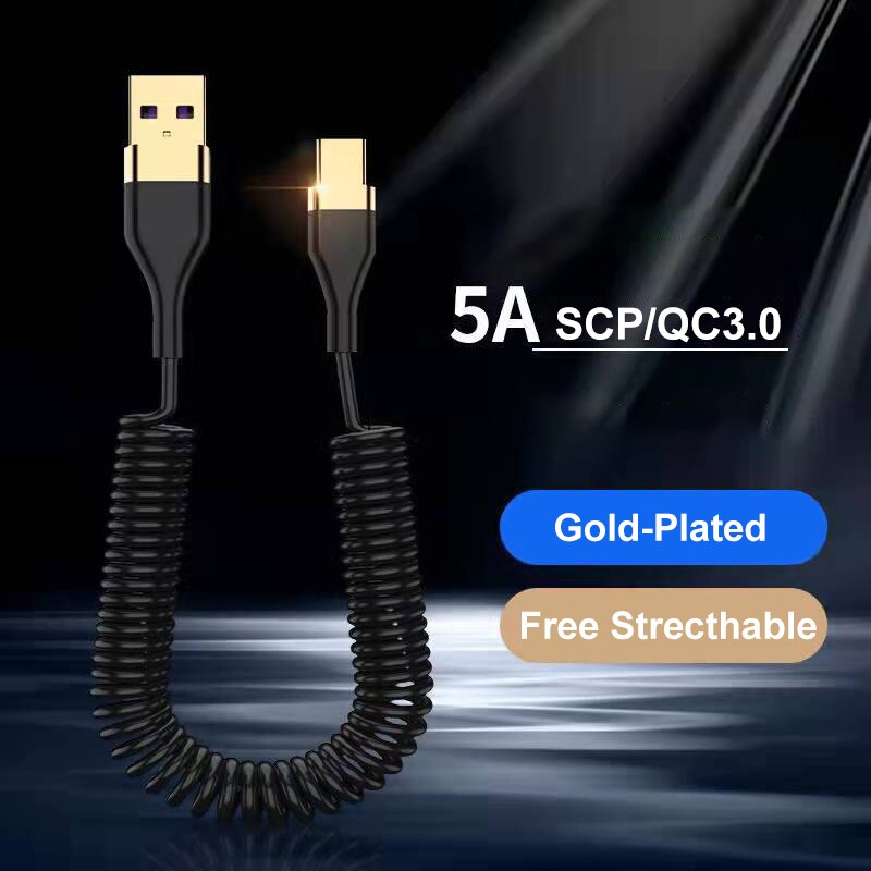 40W Vergulde Micro Usb Type C Kabel 5A Data Kabel Voor Huawei P50 Scp Oppo Usb C Opladen Lente cabo Voor IPhone13 Mini 12X8 Plus