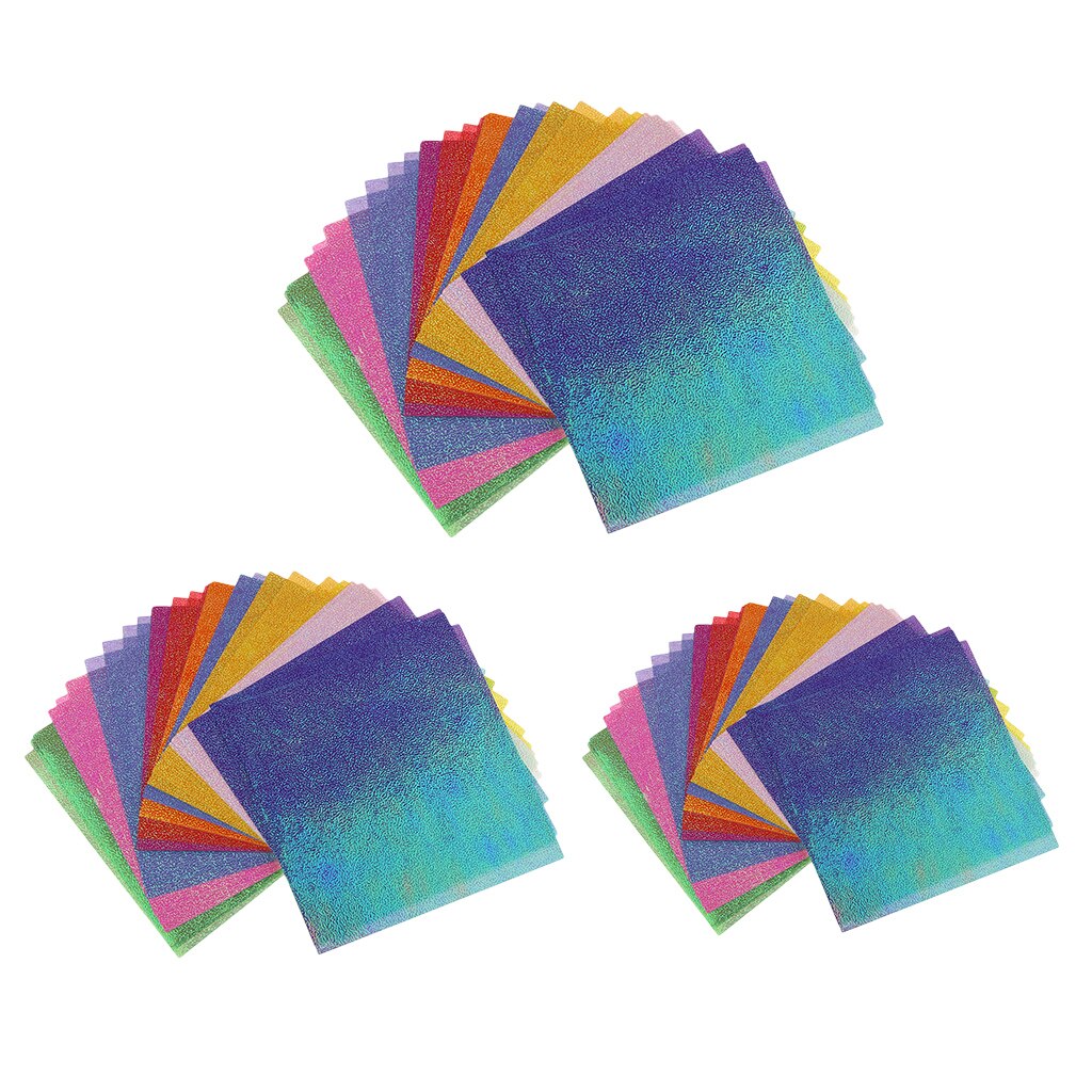 50 hojas de colores mezclados de perlas, papel cuadrado brillante de un solo lado, papeles para Origami plegables para niños, colección de recortes arte de hecho a mano, decoración