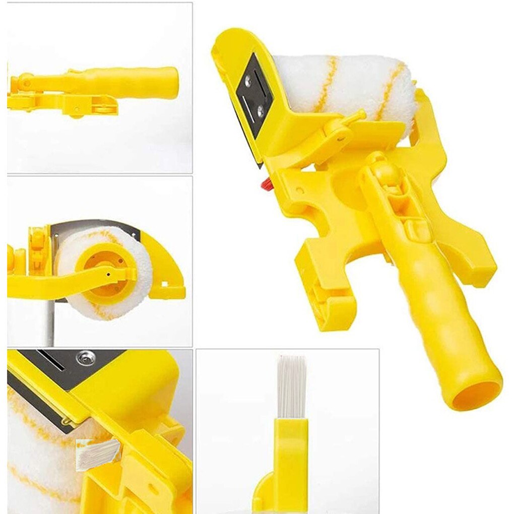 Clean-Cut Paint Roller Brush Multifunctional Roller Paint Brush Clean-Cut Paint Edger Wall Painting Roller Brush Set