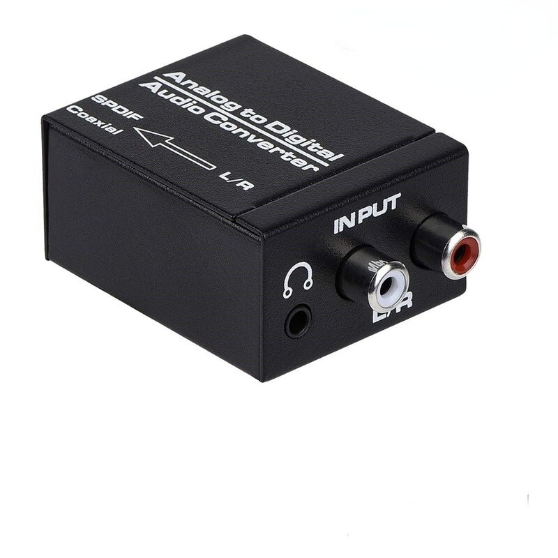 R/L RCA 3.5mm AUX Analog To Digital Audio Converter Coaxial Toslink Optical Audio Adapter with Optical Cable Coaxial Cable