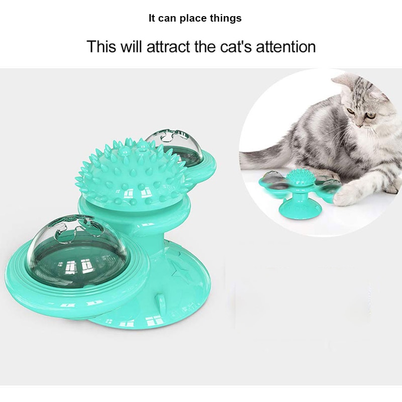 Windmill Cat Toy Interactive Pet Toys for Cats Puzzle Cat Game Toy With Whirligig Turntable for Kitten Brush Teeth Pet Supplies