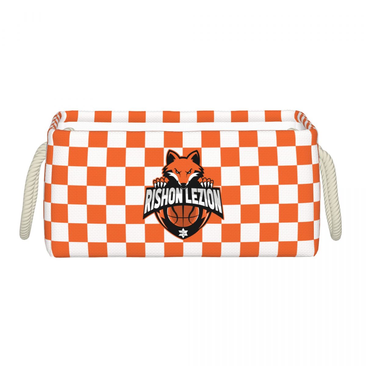 Maccabi Rishon LeZion Bc Rectangular Storage Box Basket - Fabric Storage Bin Organizing Toys, Nursery Basket, Clothing, Books: L / 2